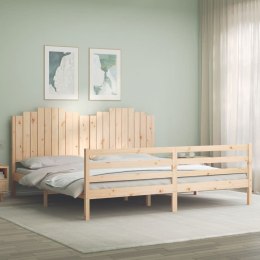  Rama łóżka z wezgłowiem, 200x200 cm, lite drewno Lumarko! Lumarko!
