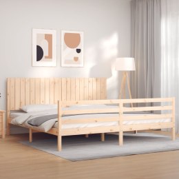  Rama łóżka z wezgłowiem, 200x200 cm, lite drewno Lumarko! Lumarko!