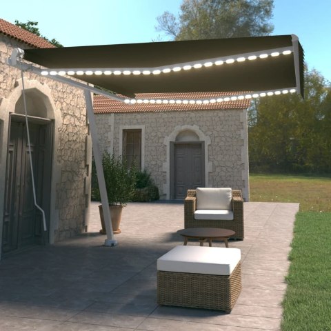  Ręcznie zwijana markiza z LED, 400 x 350 cm, antracytowa Lumarko! Lumarko!
