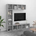 3-częściowy regał na książki/półka TV, szary dąb sonoma 180x30x180 cm Lumarko! Lumarko!