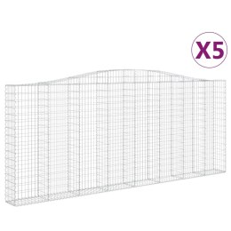  Kosze gabionowe, 5 szt, 400x30x160/180 cm, galwanizowane żelazo Lumarko! Lumarko!