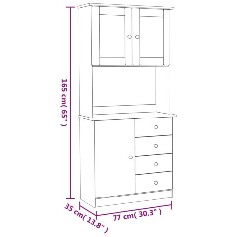  Kredens ALTA, biały, 77x35x165 cm, lite drewno sosnowe Lumarko! Lumarko!