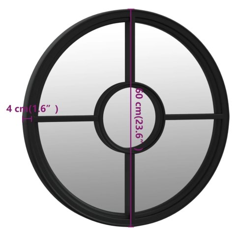  Lustro do wnętrz, czarne, 60x4 cm, okrągłe, żelazne Lumarko! Lumarko!
