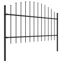 Panele ogrodzeniowe z grotami, stal, (1-1,25) x 15,3 m, czarne Lumarko! Lumarko!