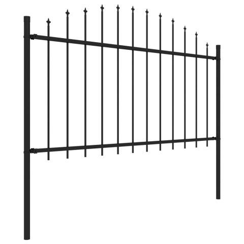 VidaXL Ogrodzenie ogrodowe z włócznią, stalowe, 838 x 150 cm, czarne