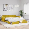  Sofa rozsuwana z szufladami, żółta, 100x200 cm, aksamit Lumarko! Lumarko!