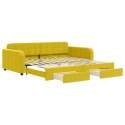  Sofa rozsuwana z szufladami, żółta, 100x200 cm, aksamit Lumarko! Lumarko!