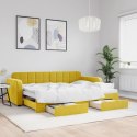 Sofa rozsuwana z szufladami, żółta, 80x200 cm, aksamit Lumarko! Lumarko!