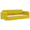 Sofa rozsuwana z szufladami, żółta, 80x200 cm, aksamit Lumarko! Lumarko!