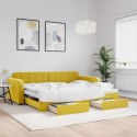  Sofa rozsuwana z szufladami, żółta, 90x200 cm, aksamit Lumarko! Lumarko!