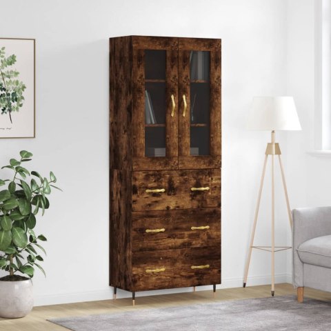 Witrynka przydymiony dąb 69,5x34x180 cm materiał drewnopochodny Lumarko! Lumarko!