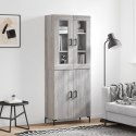 Witrynka szary dąb sonoma 69,5x34x180cm materiał drewnopochodny Lumarko! Lumarko!