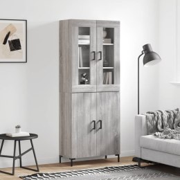 Witrynka szary dąb sonoma 69,5x34x180cm materiał drewnopochodny Lumarko! Lumarko!