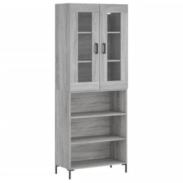 Witrynka szary dąb sonoma 69,5x34x180cm materiał drewnopochodny Lumarko! Lumarko!