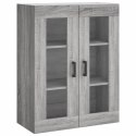  Witrynka szary dąb sonoma 69,5x34x180cm materiał drewnopochodny Lumarko! Lumarko!