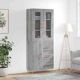 Witrynka szary dąb sonoma 69,5x34x180cm materiał drewnopochodny Lumarko! Lumarko!