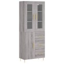 Witrynka szary dąb sonoma 69,5x34x180cm materiał drewnopochodny Lumarko! Lumarko!