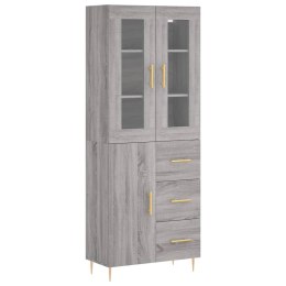 Witrynka szary dąb sonoma 69,5x34x180cm materiał drewnopochodny Lumarko! Lumarko!