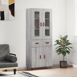 Witrynka szary dąb sonoma 69,5x34x180cm materiał drewnopochodny Lumarko! Lumarko!