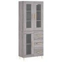  Witrynka szary dąb sonoma 69,5x34x180cm materiał drewnopochodny Lumarko! Lumarko!