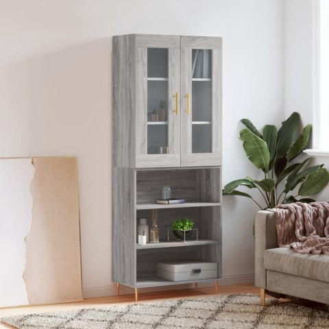  Witrynka szary dąb sonoma 69,5x34x180cm materiał drewnopochodny Lumarko! Lumarko!