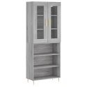  Witrynka szary dąb sonoma 69,5x34x180cm materiał drewnopochodny Lumarko! Lumarko!