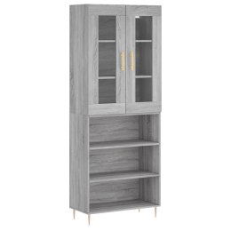 Witrynka szary dąb sonoma 69,5x34x180cm materiał drewnopochodny Lumarko! Lumarko!