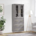 Witrynka szary dąb sonoma 69,5x34x180cm materiał drewnopochodny Lumarko! Lumarko!