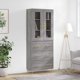 Witrynka szary dąb sonoma 69,5x34x180cm materiał drewnopochodny Lumarko! Lumarko!