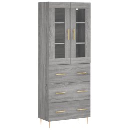 Witrynka szary dąb sonoma 69,5x34x180cm materiał drewnopochodny Lumarko! Lumarko!