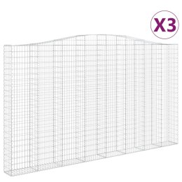  Kosze gabionowe, 3 szt, 400x30x220/240 cm, galwanizowane żelazo Lumarko! Lumarko!