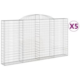  Kosze gabionowe, 5 szt, 300x30x160/180 cm, galwanizowane żelazo Lumarko! Lumarko!