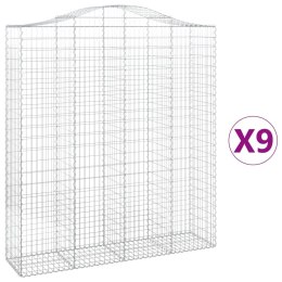  Kosze gabionowe, 9 szt, 200x50x220/240 cm, galwanizowane żelazo Lumarko! Lumarko!
