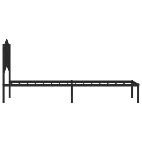 Metalowa rama łóżka z wezgłowiem, czarna, 80x200 cm Lumarko! Lumarko!