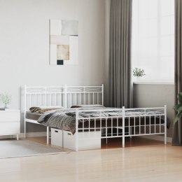 Metalowa rama łóżka z wezgłowiem i zanóżkiem, biała, 160x200 cm Lumarko! Lumarko!