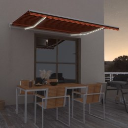  Ręcznie zwijana markiza z LED, 400x350 cm, pomarańczowo-brązowa Lumarko! Lumarko!