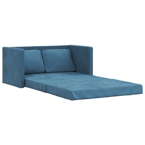  Sofa podłogowa 2-w-1, niebieska, 122x204x55 cm, aksamit Lumarko! Lumarko!