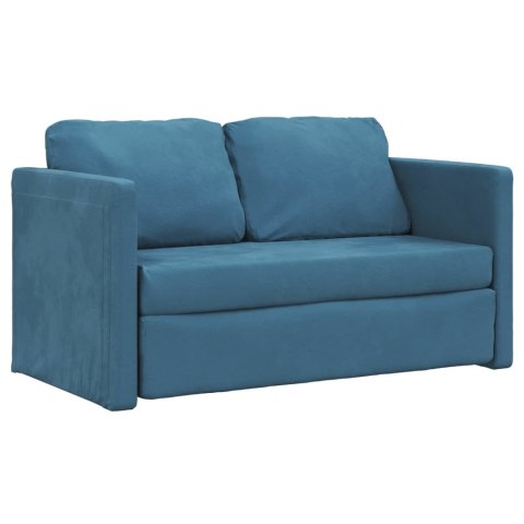  Sofa podłogowa 2-w-1, niebieska, 122x204x55 cm, aksamit Lumarko! Lumarko!