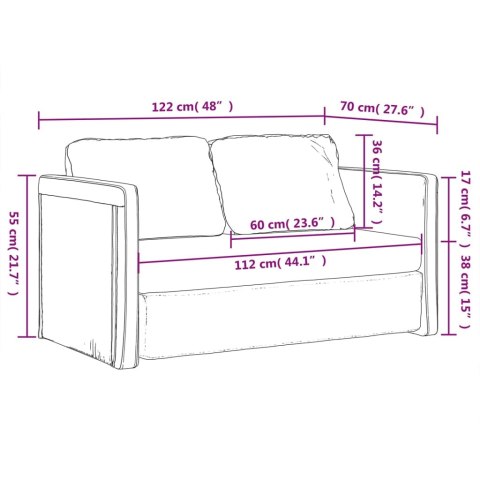  Sofa podłogowa 2-w-1, niebieska, 122x204x55 cm, aksamit Lumarko! Lumarko!
