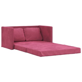  Sofa podłogowa 2-w-1, winna czerwień, 122x204x55 cm, aksamit Lumarko! Lumarko!
