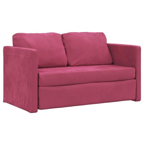 Sofa podłogowa 2-w-1, winna czerwień, 122x204x55 cm, aksamit Lumarko! Lumarko!