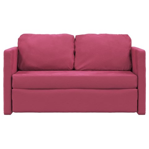 Sofa podłogowa 2-w-1, winna czerwień, 122x204x55 cm, aksamit Lumarko! Lumarko!