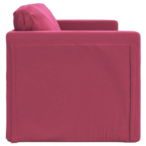 Sofa podłogowa 2-w-1, winna czerwień, 122x204x55 cm, aksamit Lumarko! Lumarko!