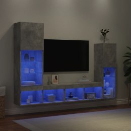  4-częściowy zestaw mebli TV z LED, szarość betonu Lumarko! Lumarko!
