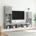  4-częściowy zestaw mebli TV z LED, szarość betonu Lumarko! Lumarko!