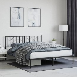  Metalowa rama łóżka z wezgłowiem, czarna, 160x200 cm Lumarko! Lumarko!