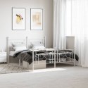  Metalowa rama łóżka z wezgłowiem i zanóżkiem, biała, 160x200 cm Lumarko! Lumarko!