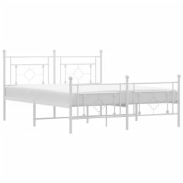 Metalowa rama łóżka z wezgłowiem i zanóżkiem, biała, 160x200 cm Lumarko! Lumarko!