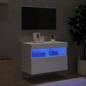 Ścienna szafka TV z LED, biała, 60x30x40 cm Lumarko! Lumarko!