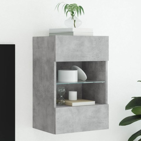  Ścienna szafka TV z LED, szarość betonu, 40x30x60,5 cm Lumarko! Lumarko!